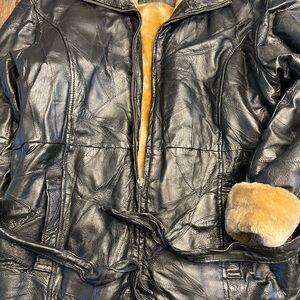 Legacy Black Leather Jacket with Tan Accents